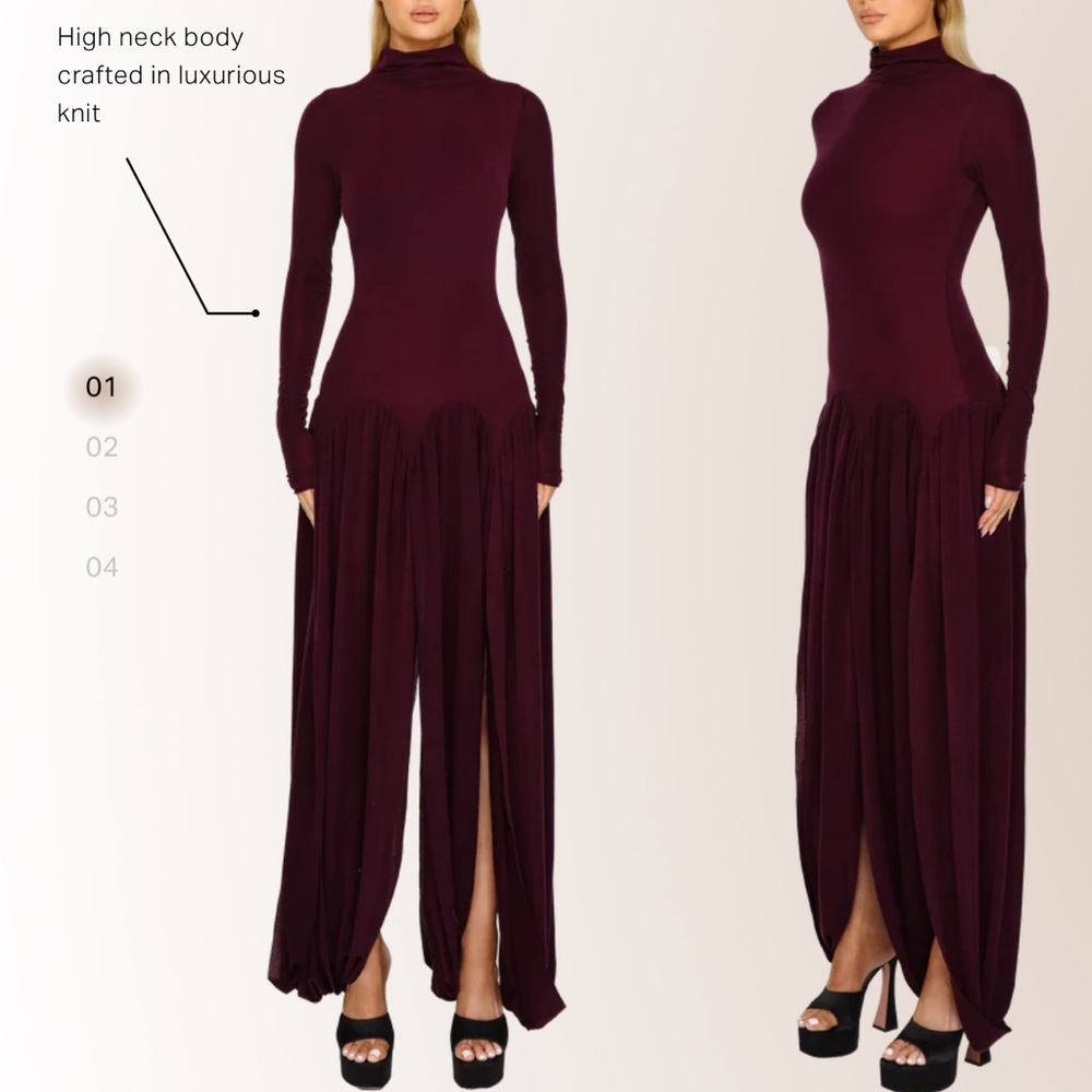 COUCOO PARBRAT DRESS - MALBEC